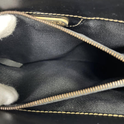FENDI Shoulder Bag Purse FF PVC Leather Brown Black Authentic