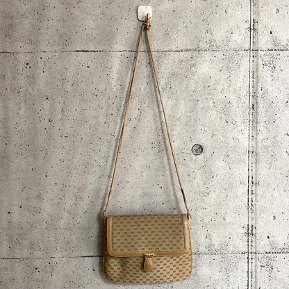 GUCCI Purse Micro GG Canvas Mini Shoulder Bag Beige Gold Used Unisex Authentic