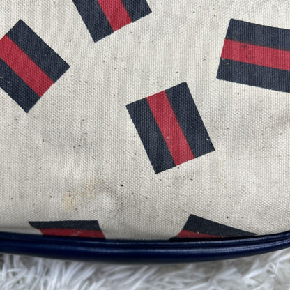 GUCCI Tote bag Purse handbag GG logo Sherry line Old Gucci Canvas Leather Auth
