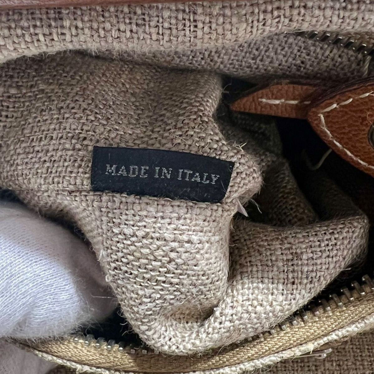 MIU MIU Hand Bag Tote Purse Logo Beige Brown Authentic