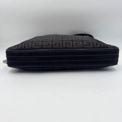 GIVENCHY Shoulder Bag Purse 4G Nylon Leather Brown Authentic