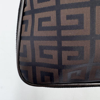 GIVENCHY Shoulder Bag Purse 4G Nylon Leather Brown Authentic