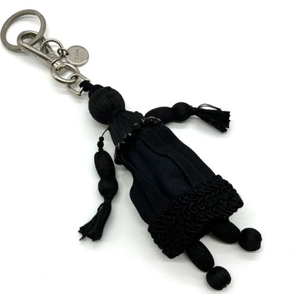 PRADA Key Ring Keychain Bag Charm Dress Doll Black Authentic