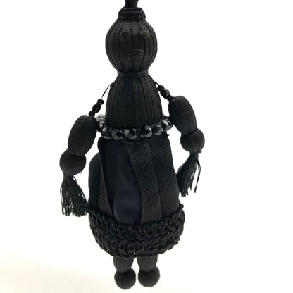 PRADA Key Ring Keychain Bag Charm Dress Doll Black Authentic