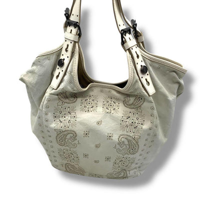 GIVENCHY Hand Shoulder Bag Tote Purse Leather White Authentic