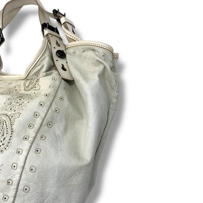 GIVENCHY Hand Shoulder Bag Tote Purse Leather White Authentic