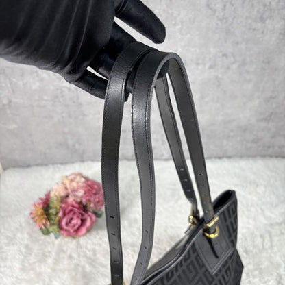 GIVENCHY Hand Bag Tote Purse 4G Leather Canvas Black Authentic