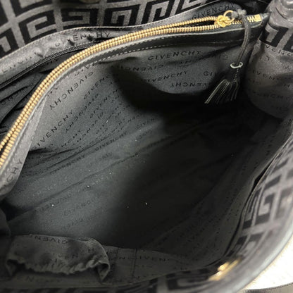 GIVENCHY Hand Bag Tote Purse 4G Leather Canvas Black Authentic