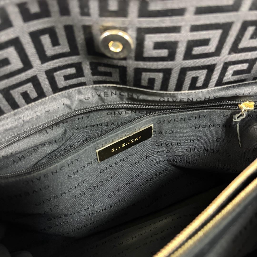 GIVENCHY Hand Bag Tote Purse 4G Leather Canvas Black Authentic