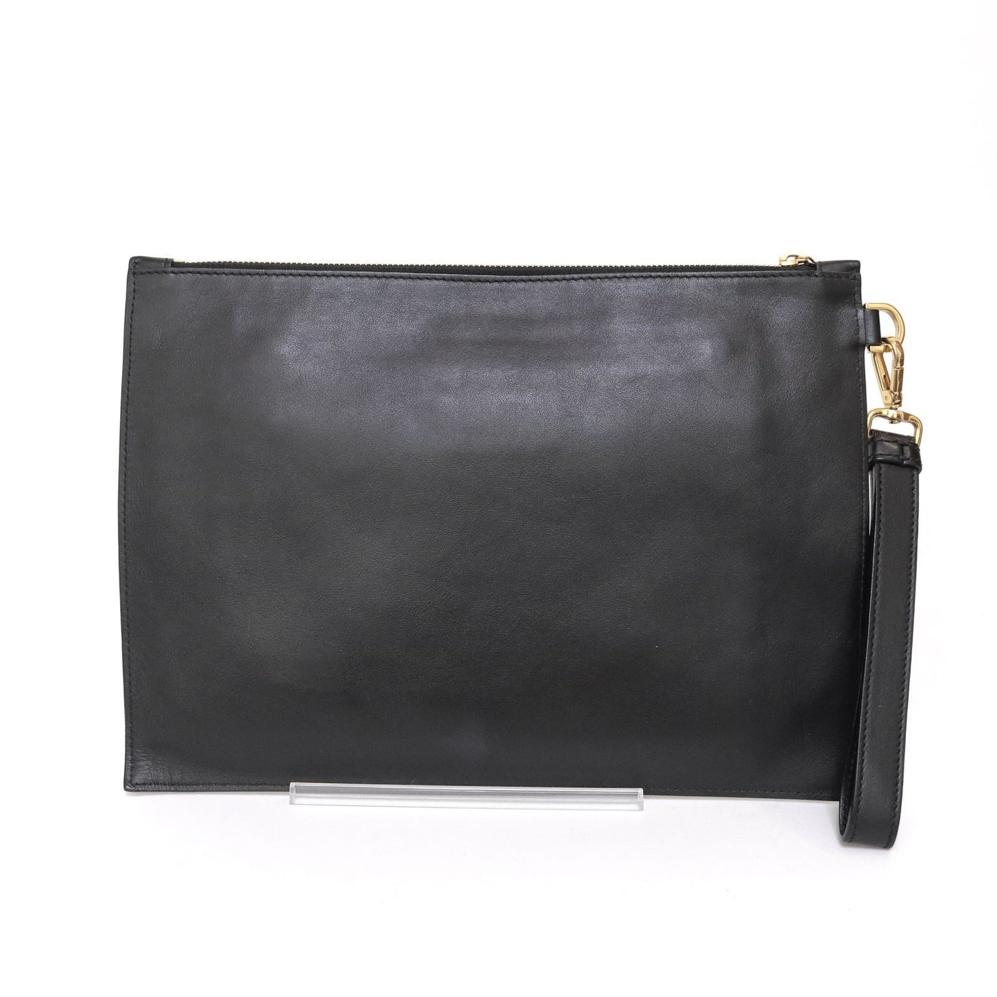 VERSACE Clutch Bag Second Bag Medusa Leather Black Authentic
