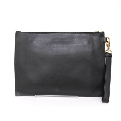 VERSACE Clutch Bag Second Bag Medusa Leather Black Authentic