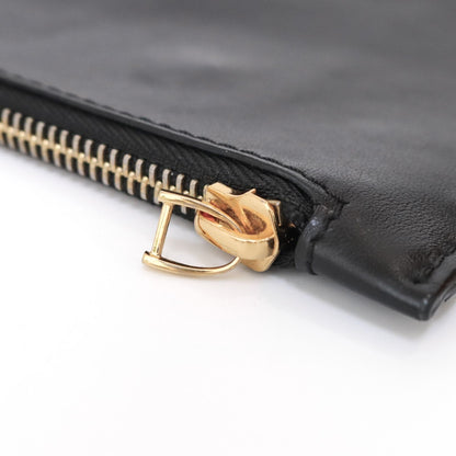 VERSACE Clutch Bag Second Bag Medusa Leather Black Authentic
