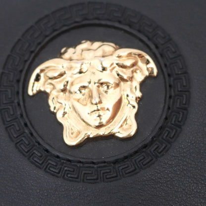 VERSACE Clutch Bag Second Bag Medusa Leather Black Authentic
