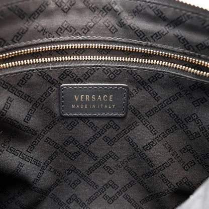 VERSACE Clutch Bag Second Bag Medusa Leather Black Authentic