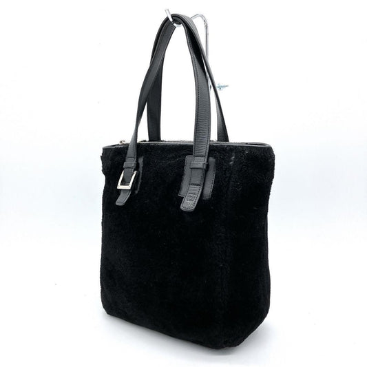 LOEWE Hand Bag Tote Purse Anagram Black Authentic