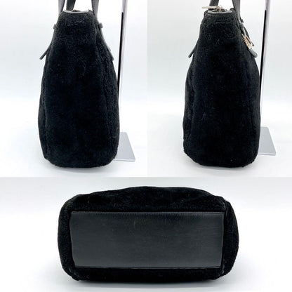 LOEWE Hand Bag Tote Purse Anagram Black Authentic