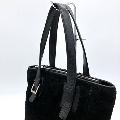 LOEWE Hand Bag Tote Purse Anagram Black Authentic
