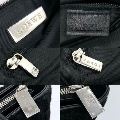 LOEWE Hand Bag Tote Purse Anagram Black Authentic