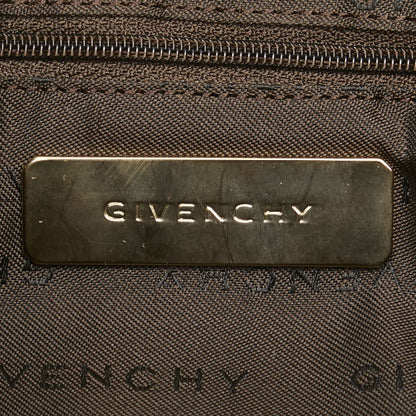 GIVENCHY Hand Bag Tote Purse 4G Canvas Leather Brown Authentic