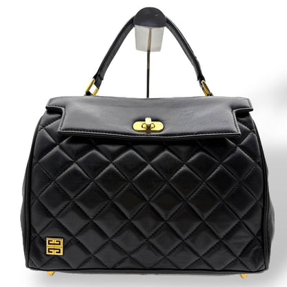 GIVENCHY Hand Bag Tote Purse 4G Leather Black Authentic