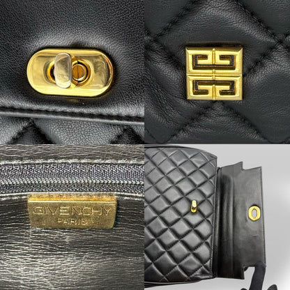 GIVENCHY Hand Bag Tote Purse 4G Leather Black Authentic