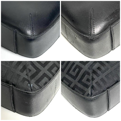 GIVENCHY Shoulder Bag Purse 4G Canvas Leather Black Authentic