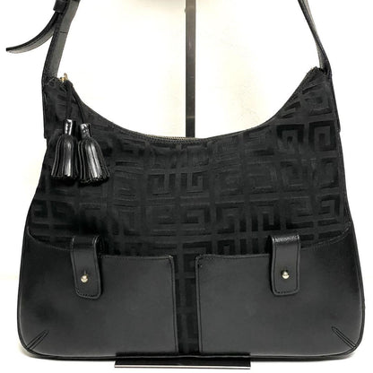 GIVENCHY Shoulder Bag Purse 4G Canvas Leather Black Authentic