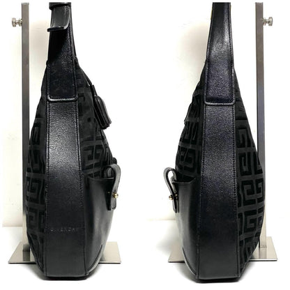 GIVENCHY Shoulder Bag Purse 4G Canvas Leather Black Authentic