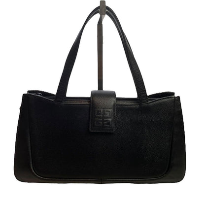 GIVENCHY Hand Bag Tote Purse 4G Leather Black Authentic
