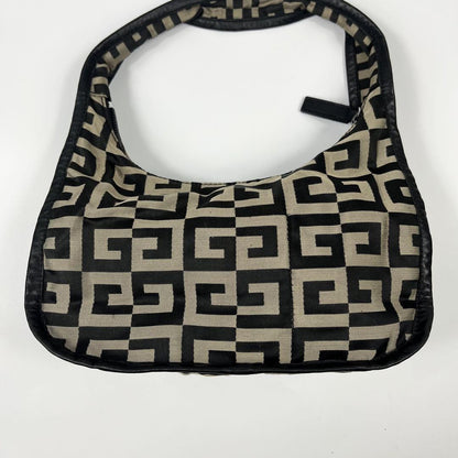 GIVENCHY Accessory Pouch Hand Bag Tote Purse 4G Nylon Gray Black Authentic