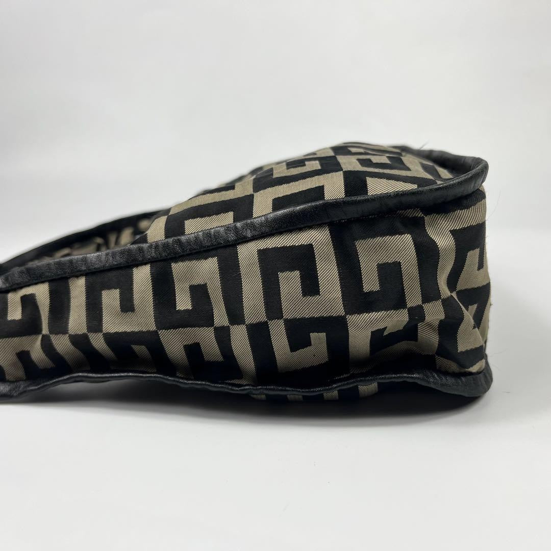 GIVENCHY Accessory Pouch Hand Bag Tote Purse 4G Nylon Gray Black Authentic