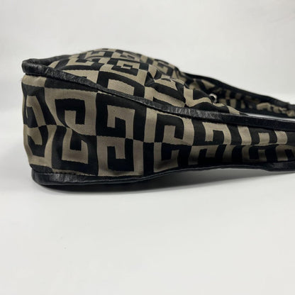 GIVENCHY Accessory Pouch Hand Bag Tote Purse 4G Nylon Gray Black Authentic