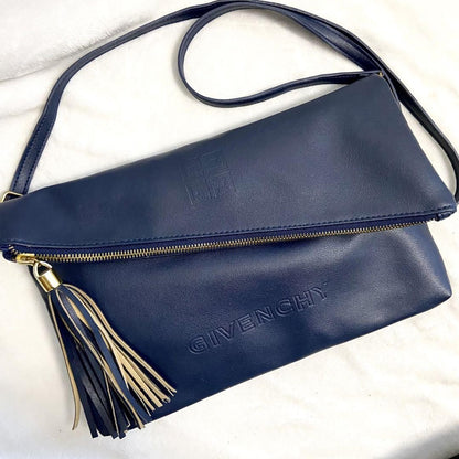 GIVENCHY Shoulder Bag Purse 2way 4G Leather Navy Authentic