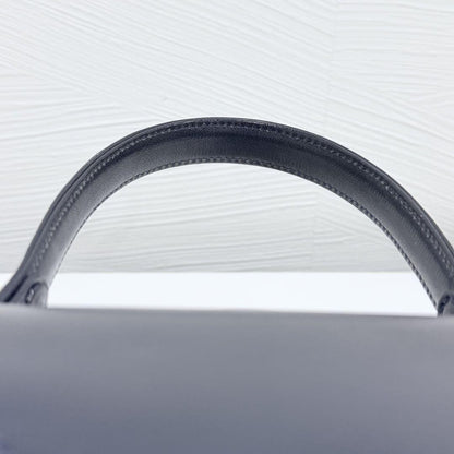 GIVENCHY Hand Bag Tote Purse 4G Leather Navy Authentic