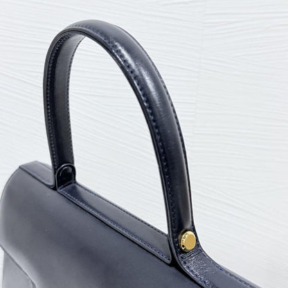 GIVENCHY Hand Bag Tote Purse 4G Leather Navy Authentic
