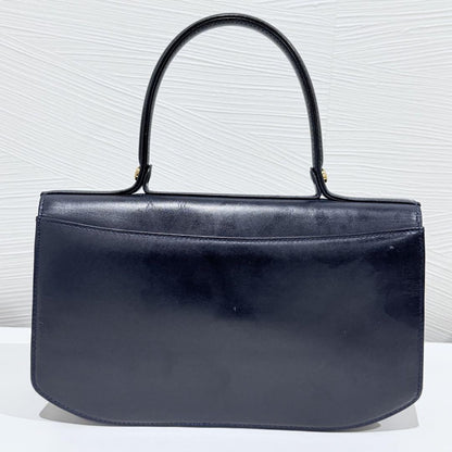 GIVENCHY Hand Bag Tote Purse 4G Leather Navy Authentic