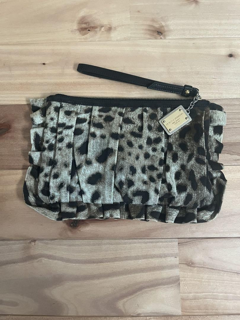 Dolce & Gabbana Clutch Bag Second Bag Leopard Authentic