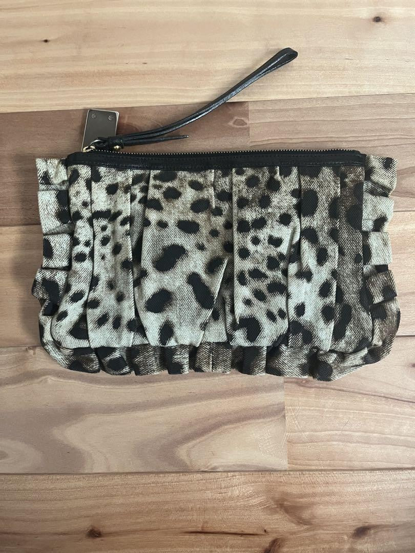 Dolce & Gabbana Clutch Bag Second Bag Leopard Authentic