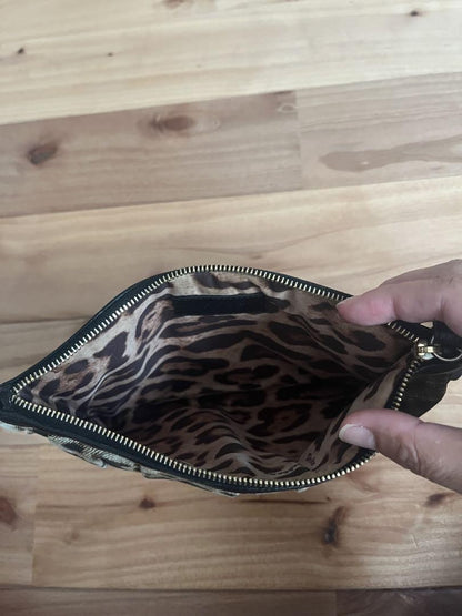 Dolce & Gabbana Clutch Bag Second Bag Leopard Authentic