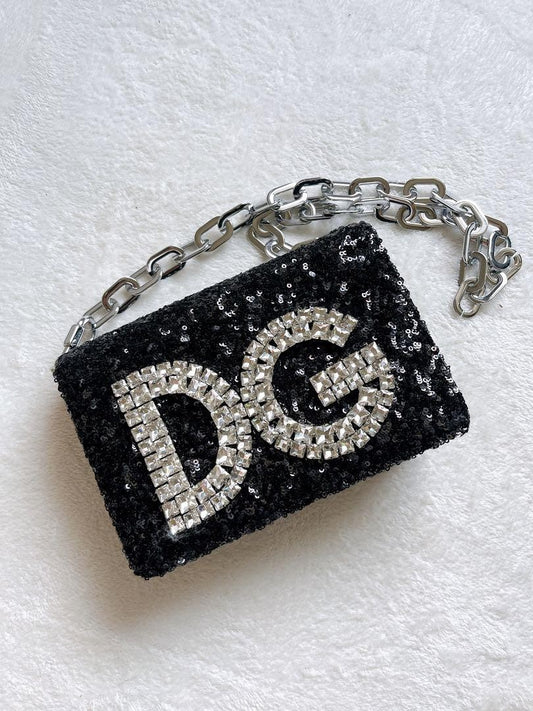 Dolce & Gabbana Shoulder Bag Purse DGGIRLS Black Authentic