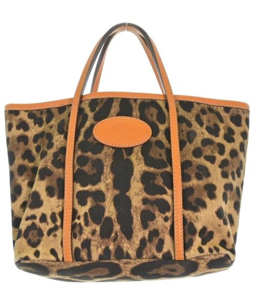 Dolce & Gabbana Hand Bag Tote Purse Leopard Brown Beige Authentic