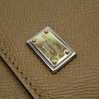 Dolce & Gabbana Shoulder Bag Purse Leopard Leather Camel Authentic