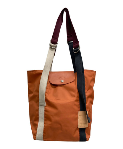 Longchamp Hand Bag Tote Purse LE PLIAGE RE-PLAY Brown Authentic