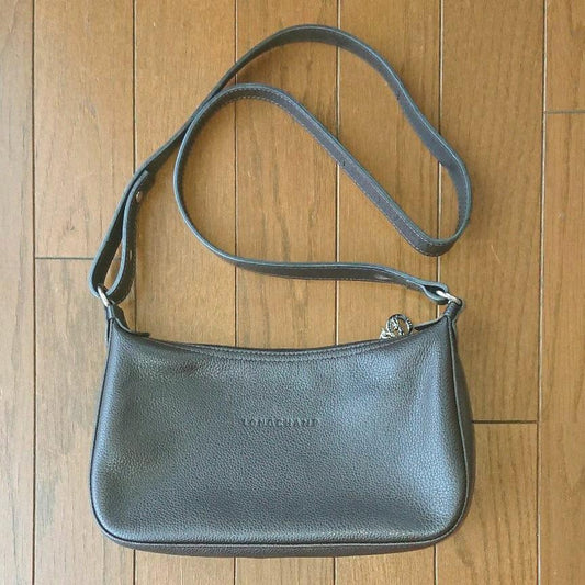 Longchamp Shoulder Bag Purse Brown Authentic