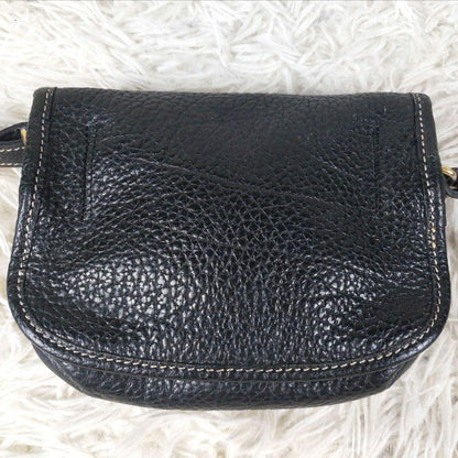 Longchamp Shoulder Bag Purse Leather Black Authentic