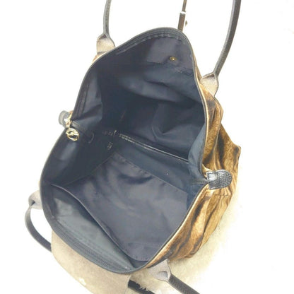 Longchamp Hand Bag Tote Purse Le Pliage Leather Leopard Authentic