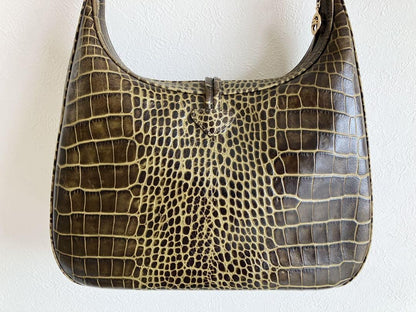 Longchamp Hand Bag Tote Purse Green Authentic