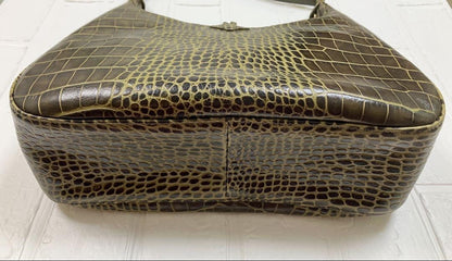 Longchamp Hand Bag Tote Purse Green Authentic