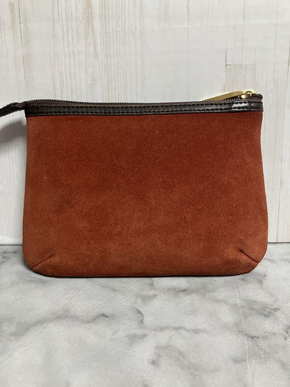 LOEWE Accessory Pouch Hand Pouch Anagram Suede Brown Authentic