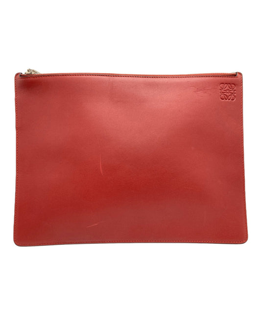 LOEWE Clutch Bag Second Bag Anagram Red Authentic